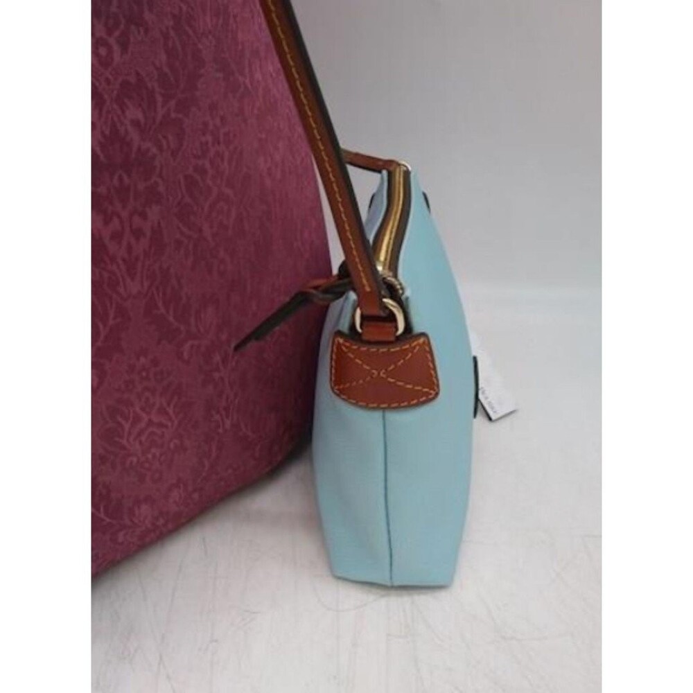 Dooney & Bourke Light Blue Crossbody with Brown Trim - Picture 3 of 8
